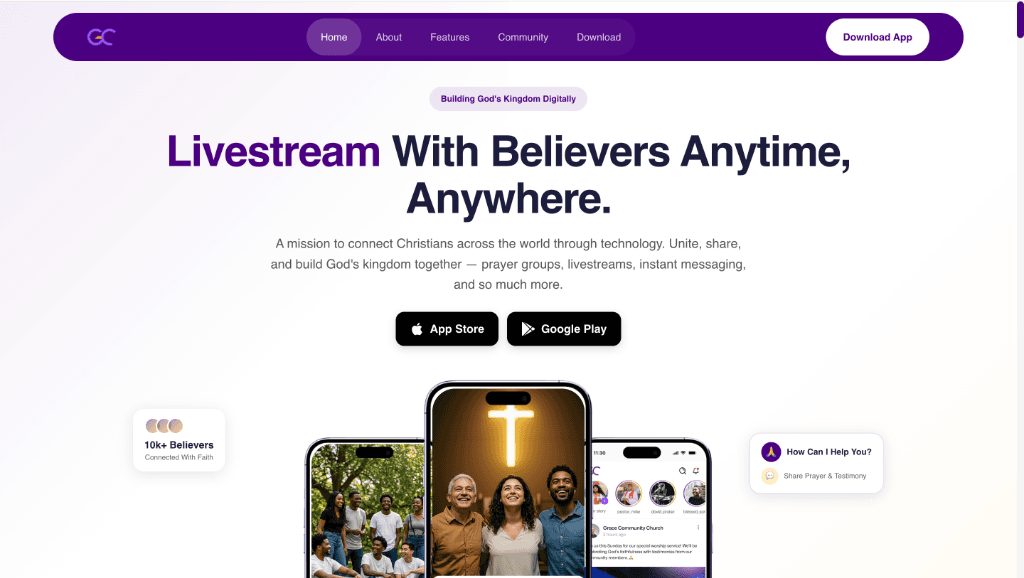 GodConnect website preview